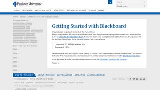 Getting Started with Blackboard - Faulkner University