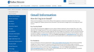 Gmail Information - Faulkner University