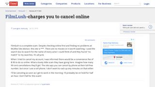 Filmlush-charges you to cancel online Apr 14, 2018 @ Pissed Consumer