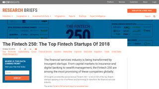 The Fintech 250: The Top Fintech Startups Of 2018 - CB Insights