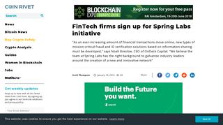 FinTech firms sign up for Spring Labs initiative - Coin Rivet