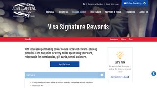 Visa Signature Rewards | First Capital Federal Credit Union | York ...