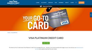 Visa Platinum Credit Card - America First Credit Union