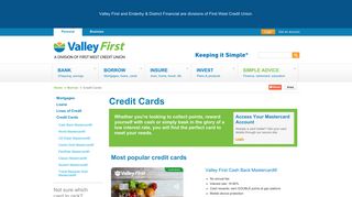 Valley First - Credit Cards