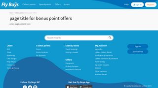 FlyBuys: Collect points / Bonus point offers