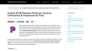 Pandora Premium Account Usernames & Passwords for Free ...