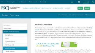 Refund Overview - Florida State College at Jacksonville