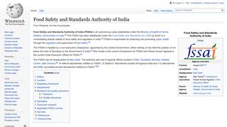 Food Safety and Standards Authority of India - Wikipedia