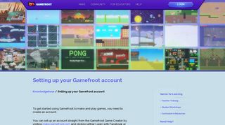 Setting up your Gamefroot account | Gamefroot