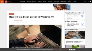 How to Fix a Black Screen in Windows 10 - groovyPost