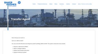 Transfer Agent | Baker Hughes, a GE company