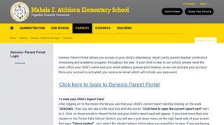 Genesis- Parent Portal Login / Overview - Tinton Falls School District