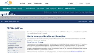 Dental Insurance Benefits and Deductible - PEF - Dental