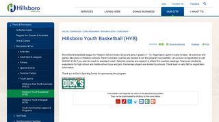 Hillsboro Youth Basketball (HYB) | City of Hillsboro, OR