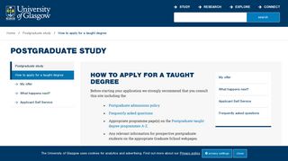 How to apply for a taught degree - University of Glasgow