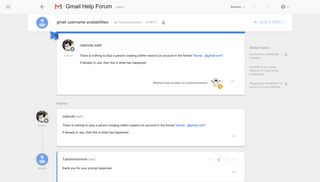 gmail username availabilities - Google Product Forums