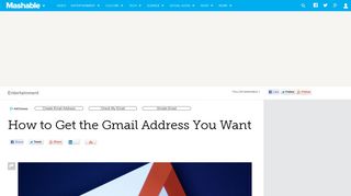 How to Get the Gmail Address You Want - Mashable