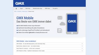 GMX Mobile – Das GMX Portal immer und überall dabei!