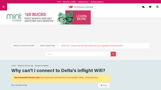 Why can't I connect to Delta's inflight Wifi? - Windows Central Forums