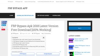 FRP Bypass Apk 2018 Latest Version Free Download [100% Working]