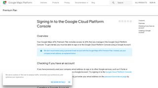 Signing In to the Google Cloud Platform Console | Google Maps APIs ...