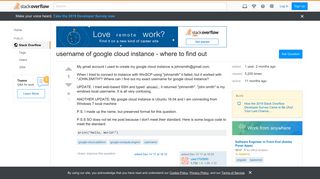 username of google cloud instance - where to find out - Stack Overflow