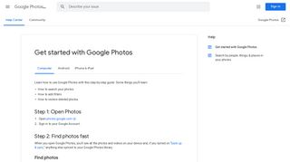 Get started with Google Photos - Computer - Google Photos Help