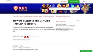 How do I log into the GSN app through Facebook? – Player Services ...