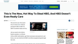 How To Watch HBO Go For Free - Business Insider