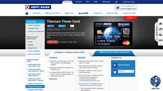 Titanium Times Card - Get Great Offers on Movie ... - HDFC Bank