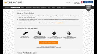 Times Points Program - Times Points Debit Card