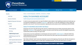 Health Savings Account | PSU Human Resources