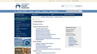 HHS and Related Links - Hamilton Health Sciences