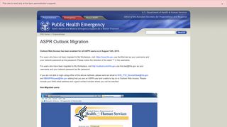 ASPR Outlook Migration - PHE