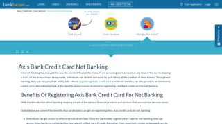 Axis Bank Credit Card Net Banking: Register & Login, Make Payment ...