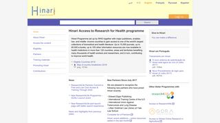 Hinari Access to Research for Health programme - World Health ...