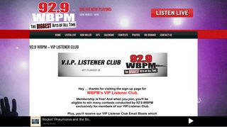 92.9 WBPM – VIP Listener Club | 92.9 WBPM-FM