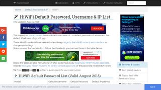 HiWiFi Default Password, Login & IP List (updated August 2018 ...