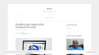 Disable Login Approval In Facebook Security | Notes