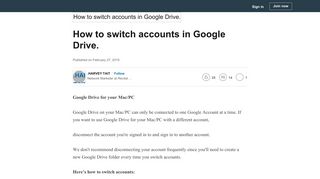 how to switch google drive accounts