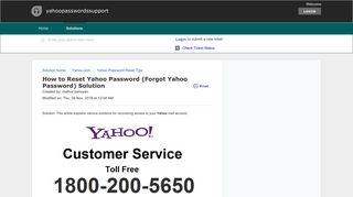 How do i Reset Yahoo Password | Forgot Yahoo Password ... - Solutions