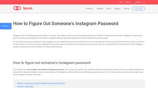 Figure Out Someone's Instagram Password - Spyzie