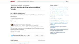How to access WordPress dashboard using WAMP - Quora