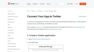 Connect Your App to Twitter - Auth0
