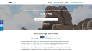 Firebase Login with Twitter - RWieruch