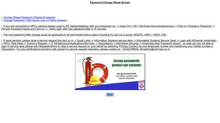 Password Change / Reset Request Form - HP Portal