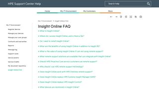 Insight Online FAQ - HPE Support Center