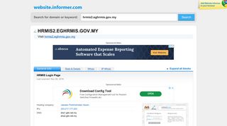 hrmis2.eghrmis.gov.my at WI. HRMIS Login Page - Website Informer
