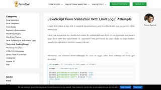 JavaScript Login Form Validation | FormGet
