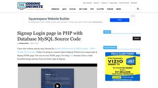 Login Signup page in PHP with MySQL Database Source Code